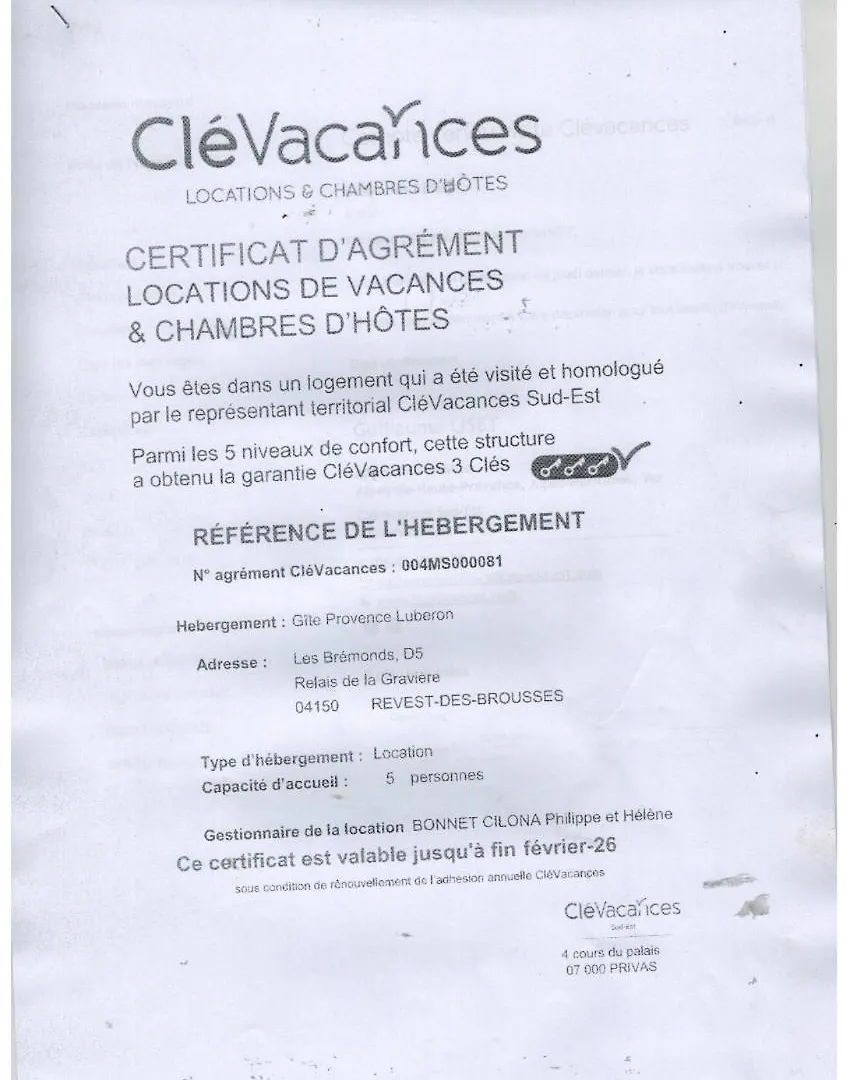 Gite Provence Luberon -Paca- Acces Pmr-Ancv Revest-des-Brousses Dom wakacyjny